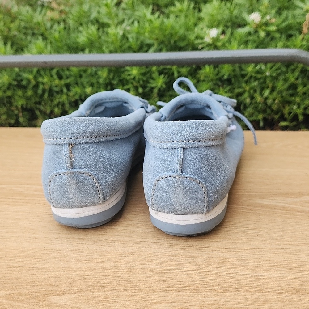 Minnetonka light blue suede moccasins size 7 - Picture 4 of 11